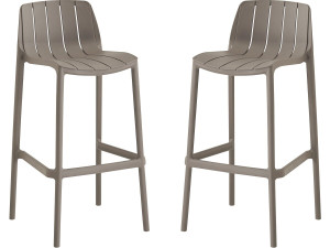 Set van 2 "Vaena" stapelbare tuinstoelen - Taupe