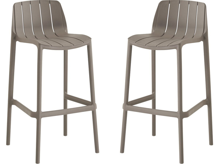 Set van 2 "Vaena" stapelbare tuinstoelen - Taupe