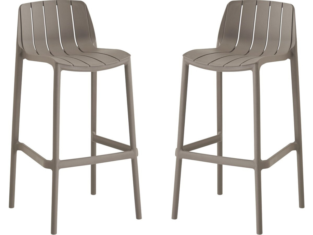 Set van 2 "Vaena" stapelbare tuinstoelen - Taupe