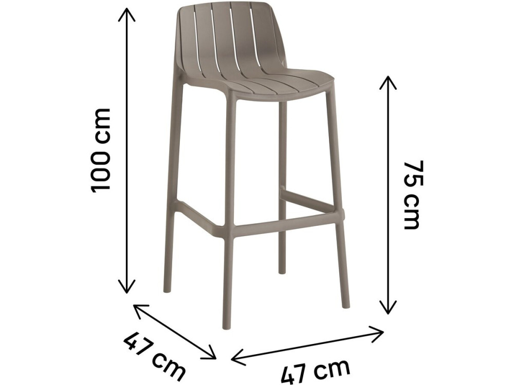 Set van 2 "Vaena" stapelbare tuinstoelen - Taupe