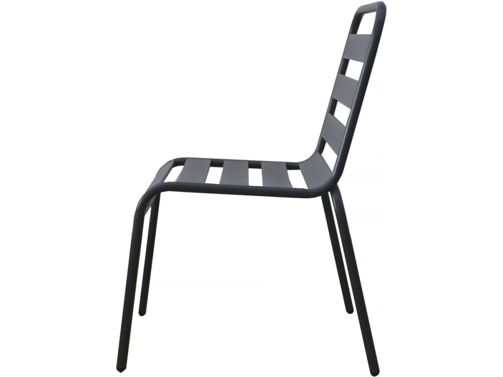 Set van 4 stapelbare metalen tuinstoelen "Bilbao" - Grijs