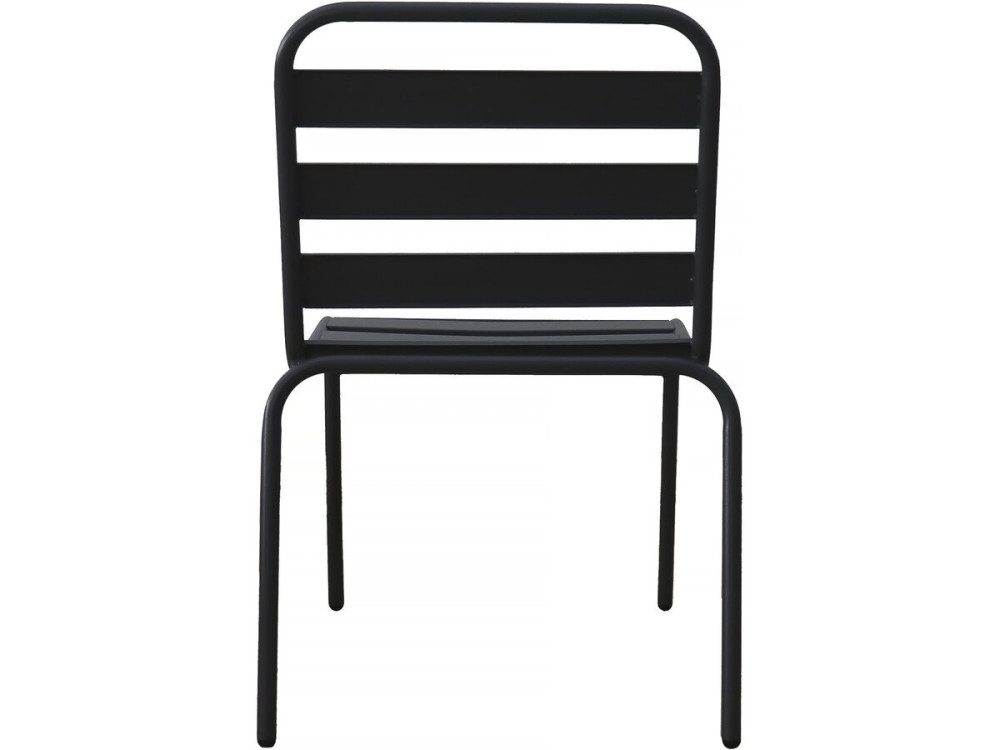 Set van 4 stapelbare metalen tuinstoelen "Bilbao" - Grijs