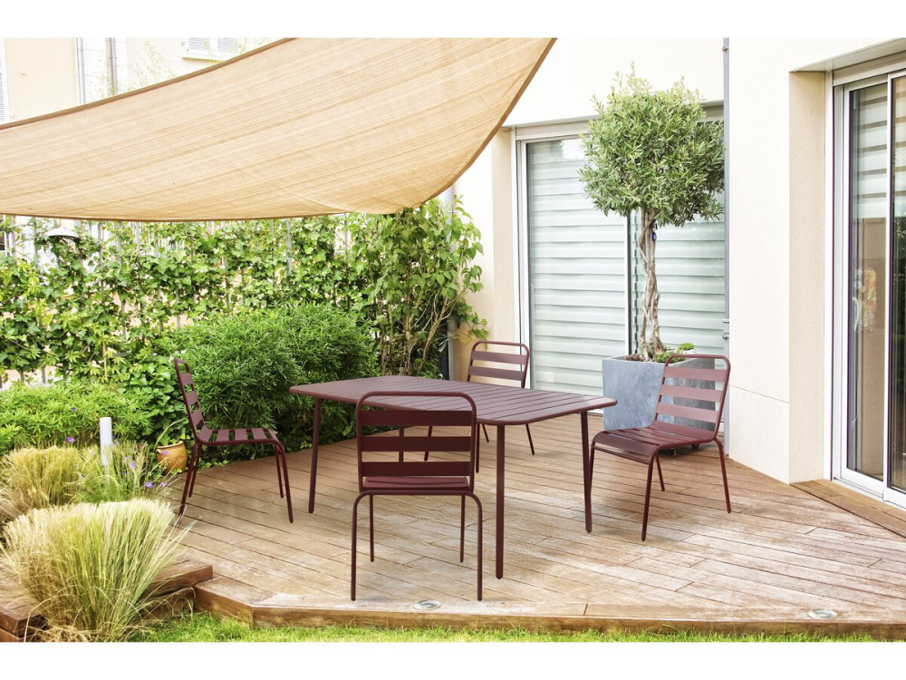 Set van 4 stapelbare metalen tuinstoelen "Bilbao" - Terracotta