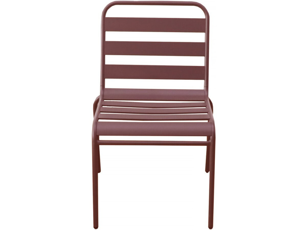 Set van 4 stapelbare metalen tuinstoelen "Bilbao" - Terracotta