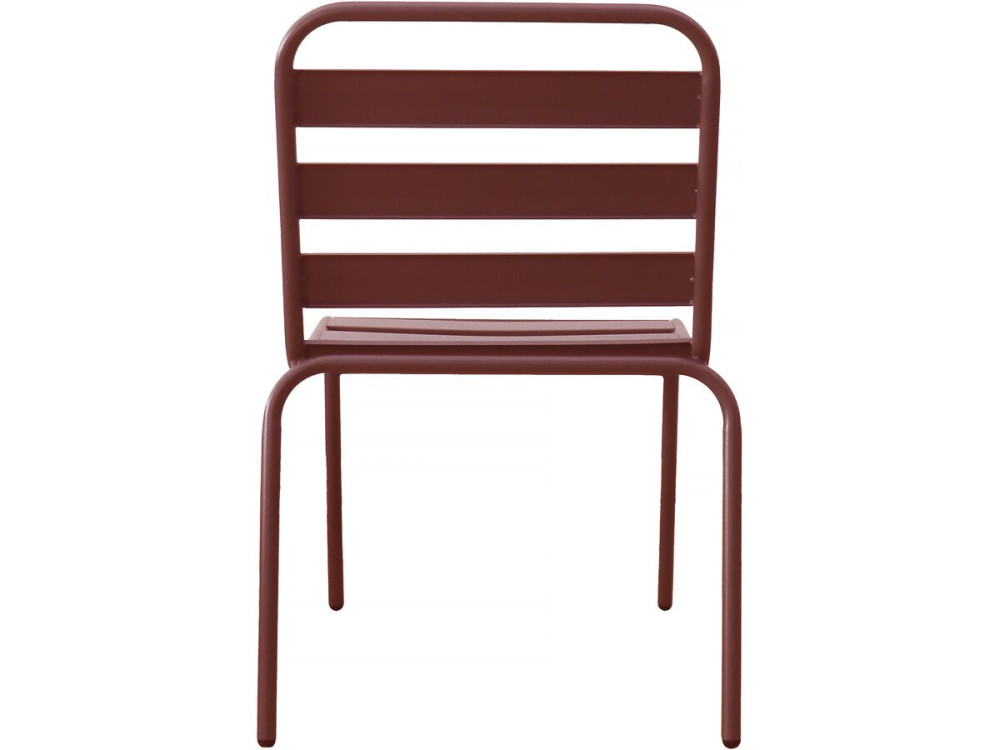 Set van 4 stapelbare metalen tuinstoelen "Bilbao" - Terracotta