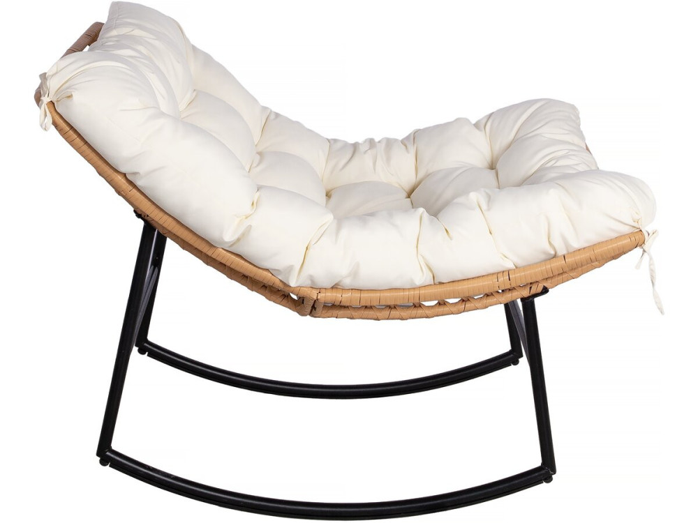 Papaya" schommelstoel met binnen-/buitenkussen - Beige