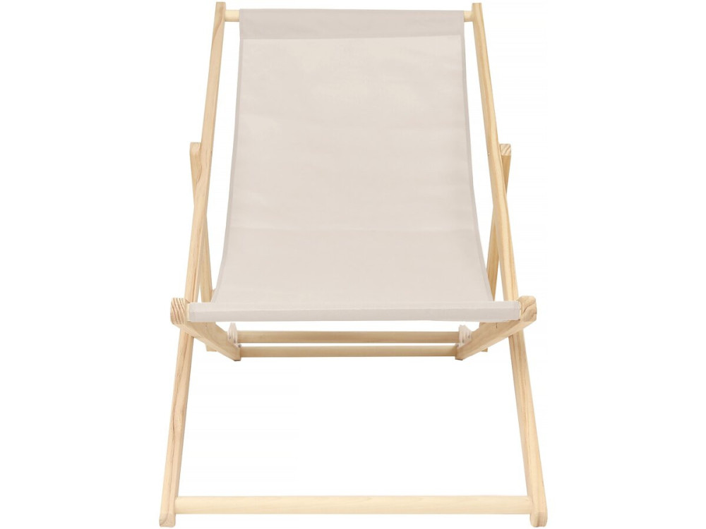 Set van 2 houten ligstoelen "Chilienne" - 107 x 56,5 x 81 cm - Ecru