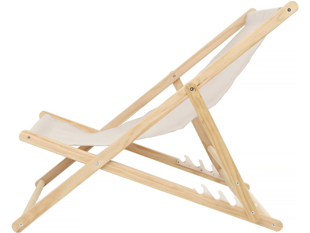 Set van 2 houten ligstoelen "Chilienne" - 107 x 56,5 x 81 cm - Ecru