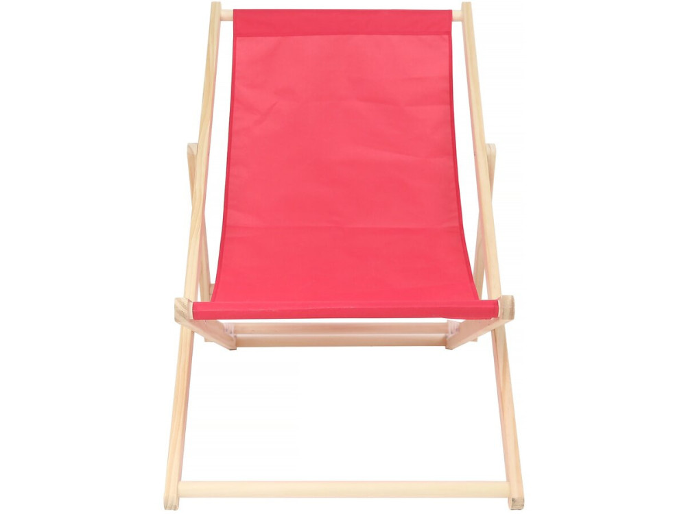 Set van 2 houten ligstoelen "Chilienne" - 107 x 56,5 x 81 cm - Rood