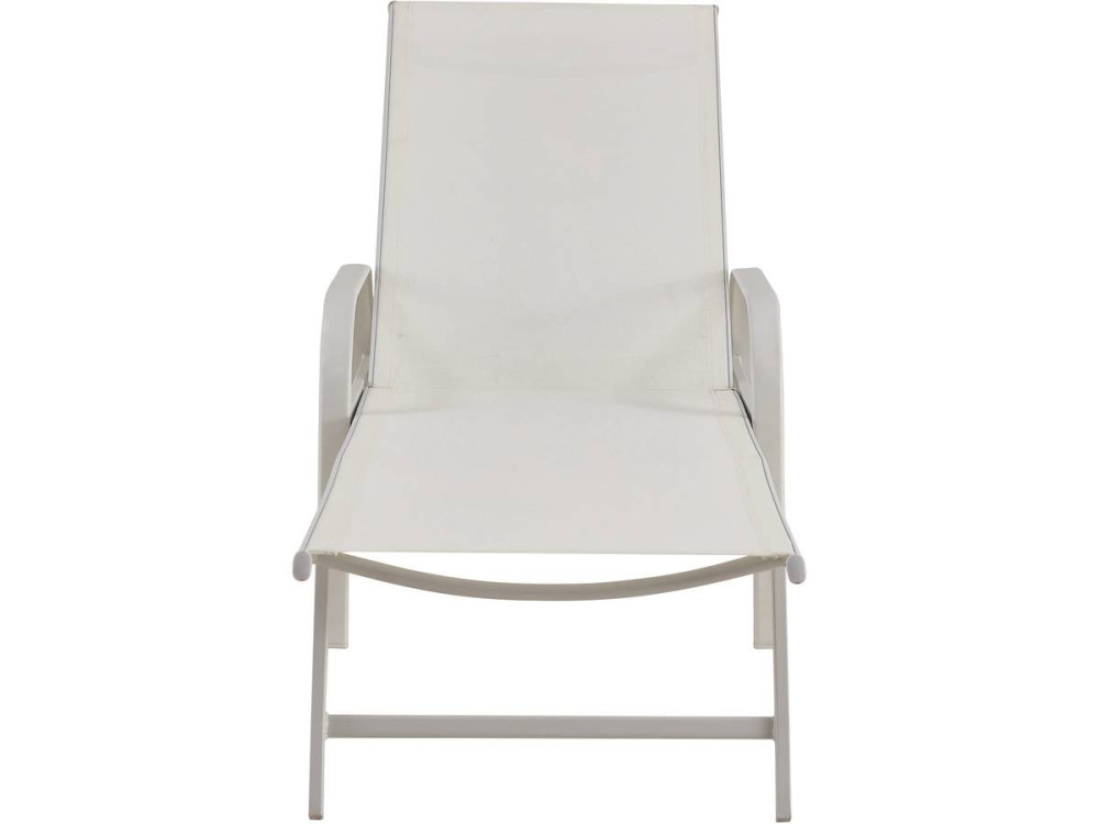 Ligbed set 2 ligstoelen metaal "Farniente" - Wit