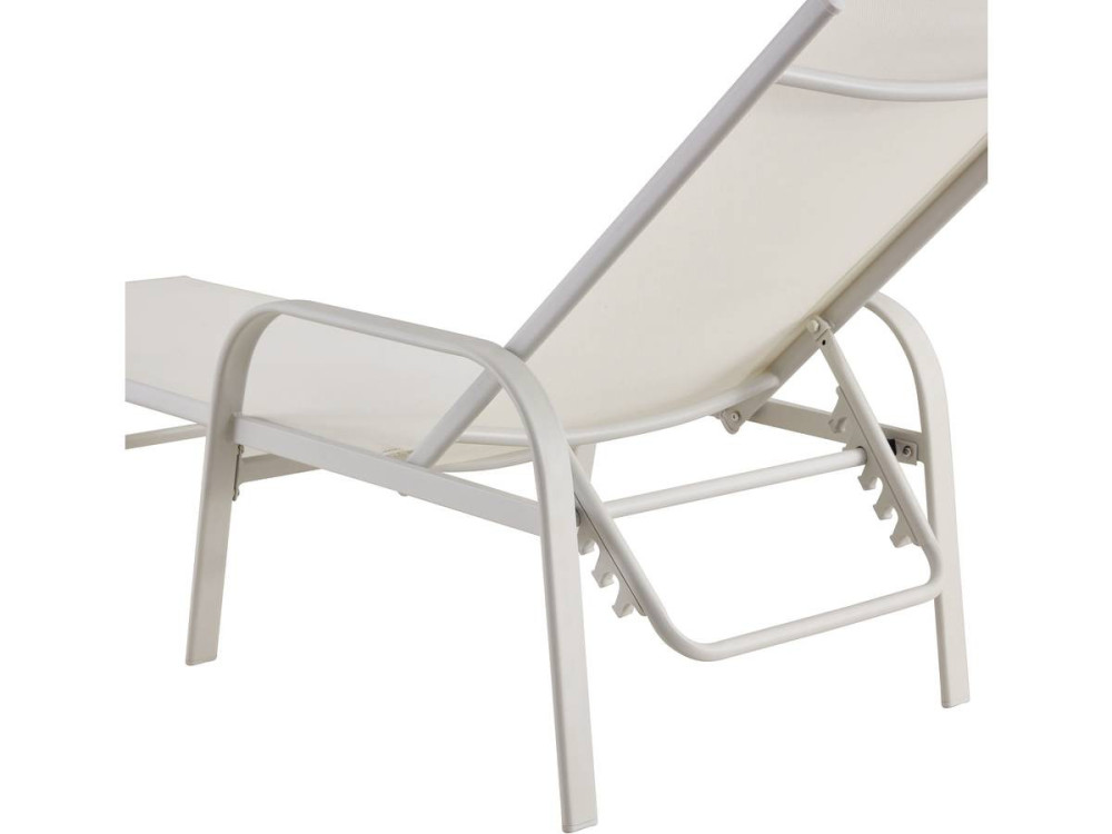 Ligbed set 2 ligstoelen metaal "Farniente" - Wit