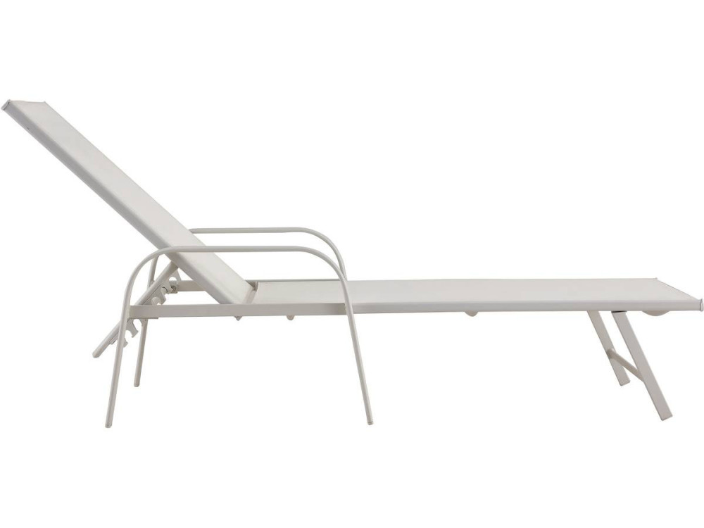 Ligbed set 2 ligstoelen metaal "Farniente" - Wit