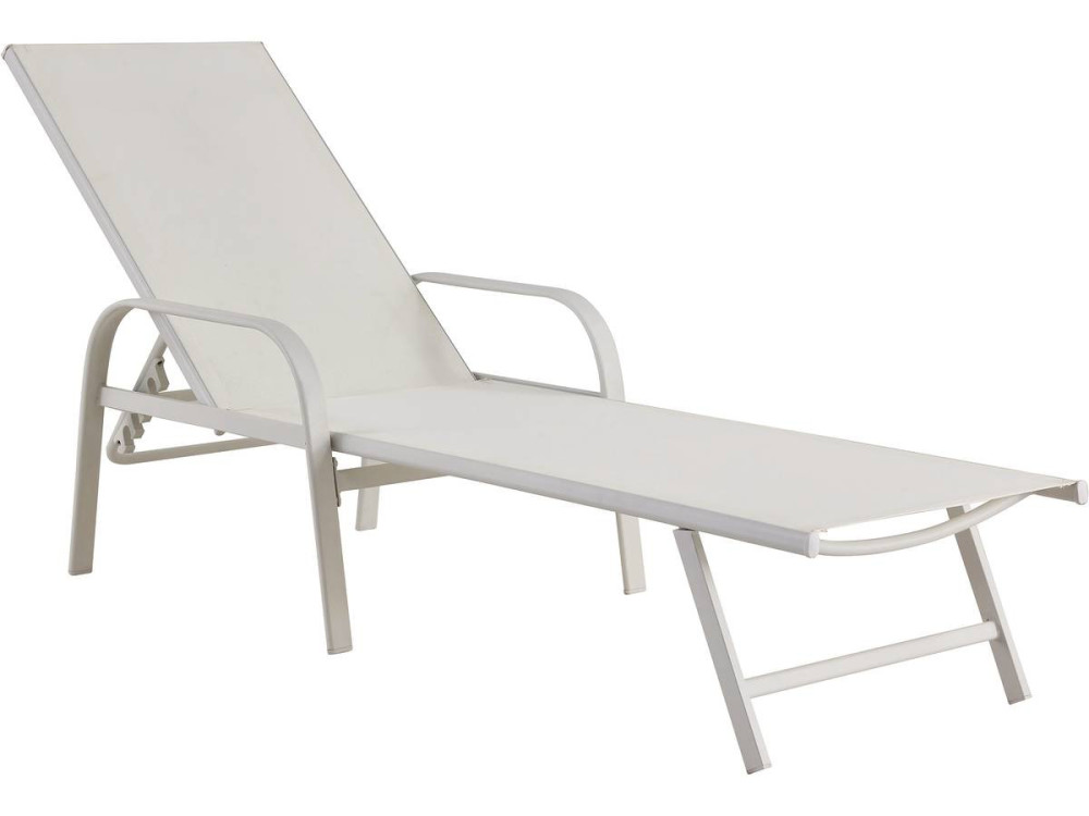 Ligbed set 2 ligstoelen metaal "Farniente" - Wit