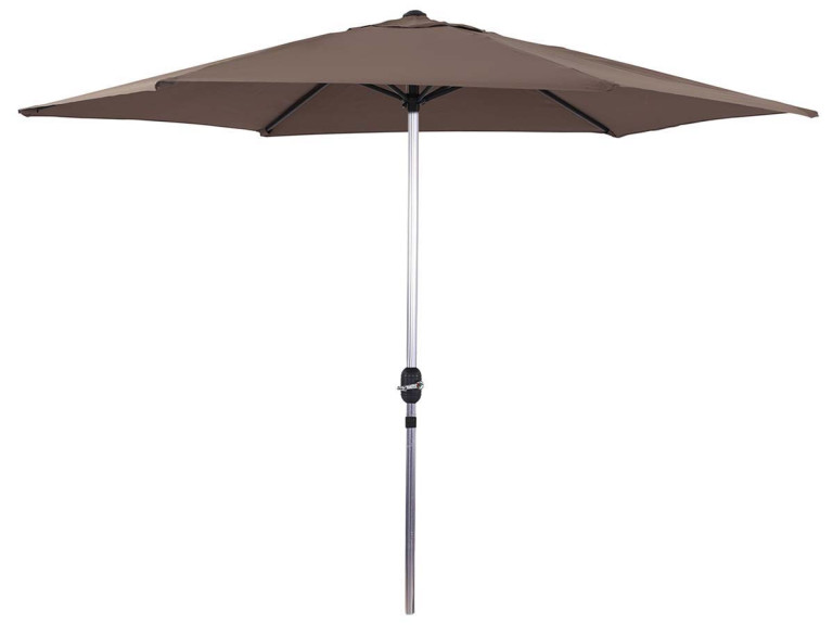 Parasol tuin tuinparasol recht aluminium "Sol" - Rond - Ø 3m - Taupe - grijs bruin