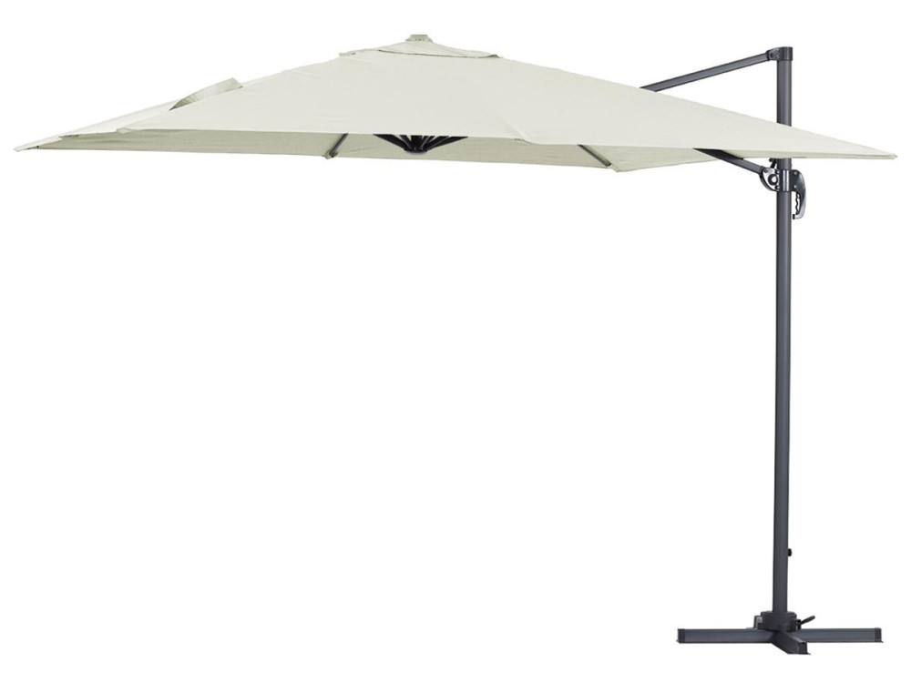 Parasol vrijhangend tuin zweefparasol "Sun 3" - 3 x 3 m - Ecru