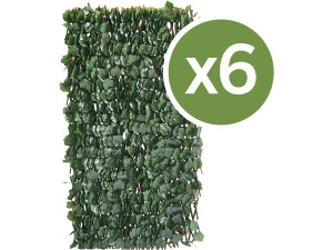 Kunsthaag set 6 stuks bladeren schutting buiten "Fragon" - 200 x 100 cm - Groen