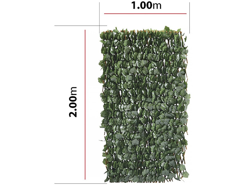 Kunsthaag set 6 stuks bladeren schutting buiten "Fragon" - 200 x 100 cm - Groen