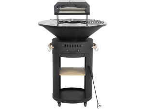 Barbecue plancha vuurschaal met "César premium" pizzaoven - Ø 81 cm - Zwart