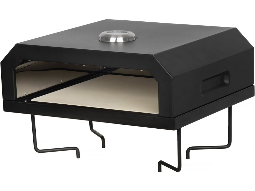 Barbecue plancha vuurschaal met "César premium" pizzaoven - Ø 81 cm - Zwart