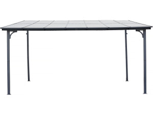Aanbouwpergola "Marvin" - 4 x 3 m - 423 x 298 x 243 cm - Donkergrijs
