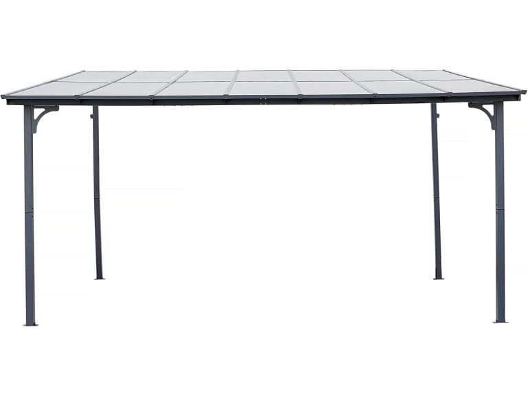 Aanbouwpergola "Marvin" - 4 x 3 m - 423 x 298 x 243 cm - Donkergrijs