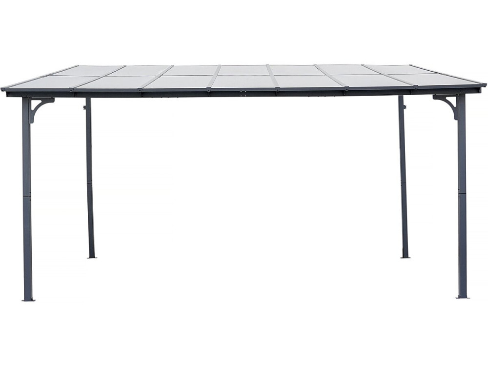 Aanbouwpergola "Marvin" - 4 x 3 m - 423 x 298 x 243 cm - Donkergrijs