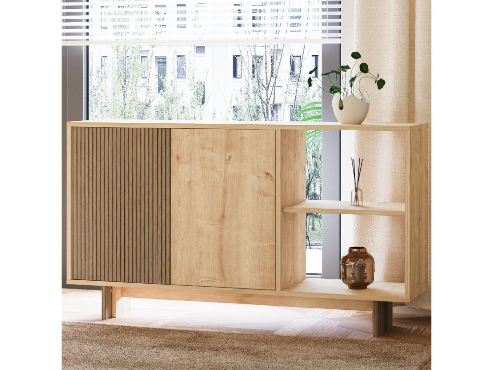 Houten buffetkast "Ravello" - 140 x 35 x 80 cm - Beige