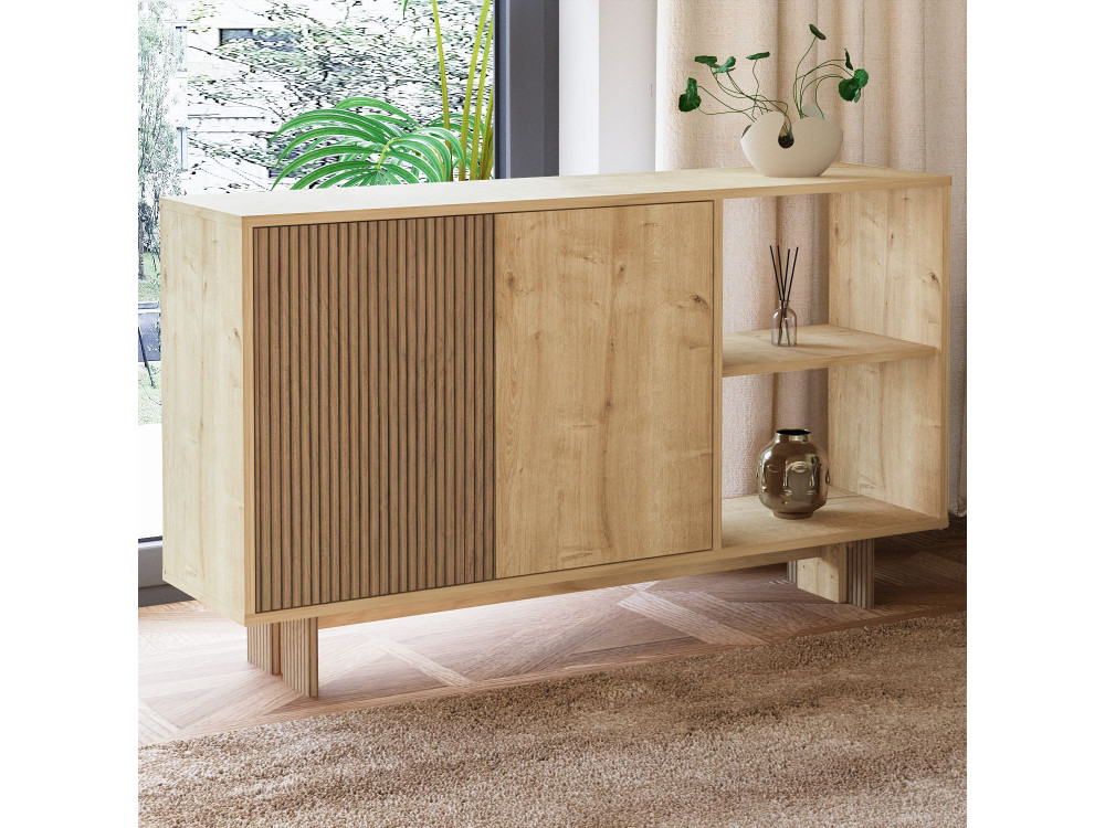 Houten buffetkast "Ravello" - 140 x 35 x 80 cm - Beige