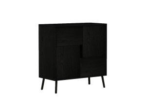 Houten multifunctionele kast "Darien" - 76,5 x 35 x 79,5 cm - Zwart hout