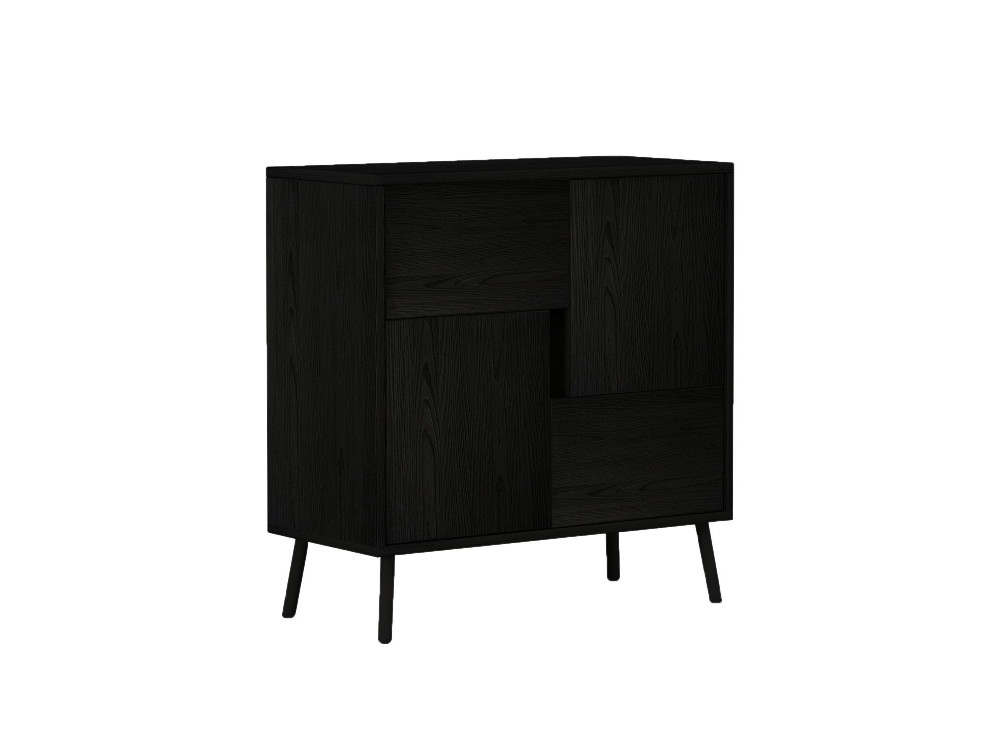 Houten multifunctionele kast "Darien" - 76,5 x 35 x 79,5 cm - Zwart hout