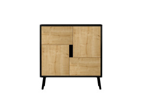 Houten multifunctionele kast "Darien" - 76,5 x 35 x 79,5 cm - Zwart hout