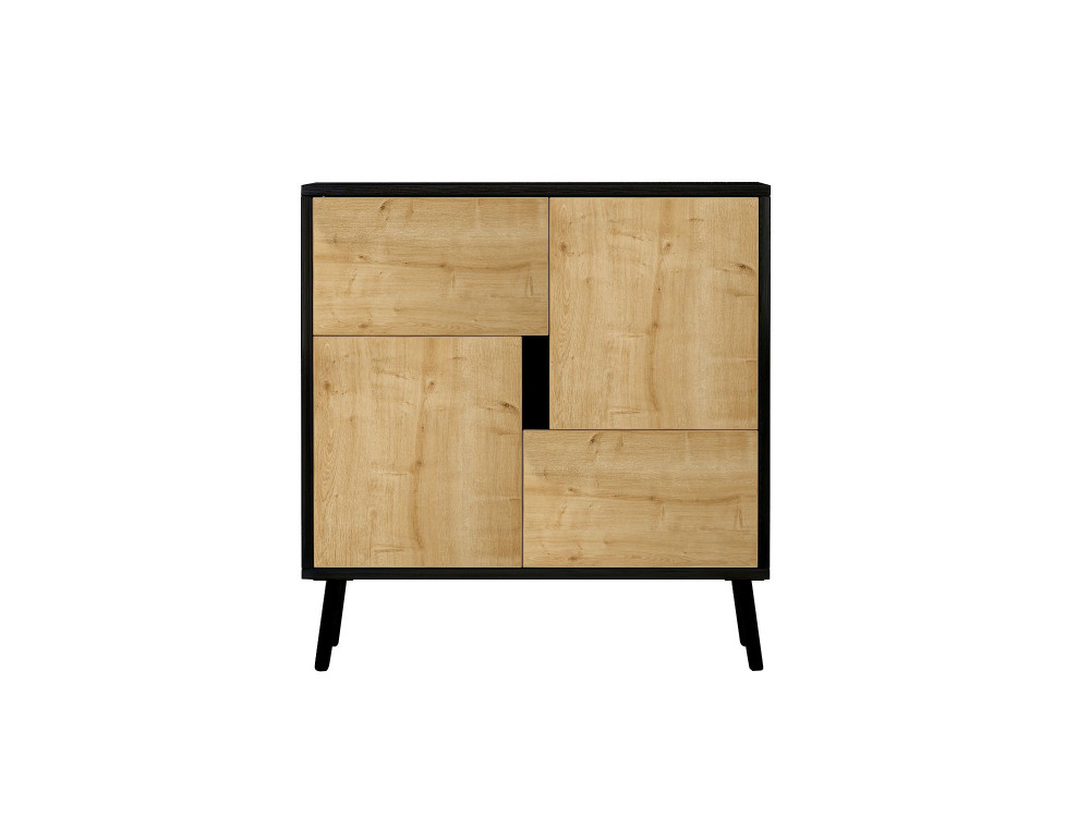 Houten multifunctionele kast "Darien" - 76,5 x 35 x 79,5 cm - Zwart hout