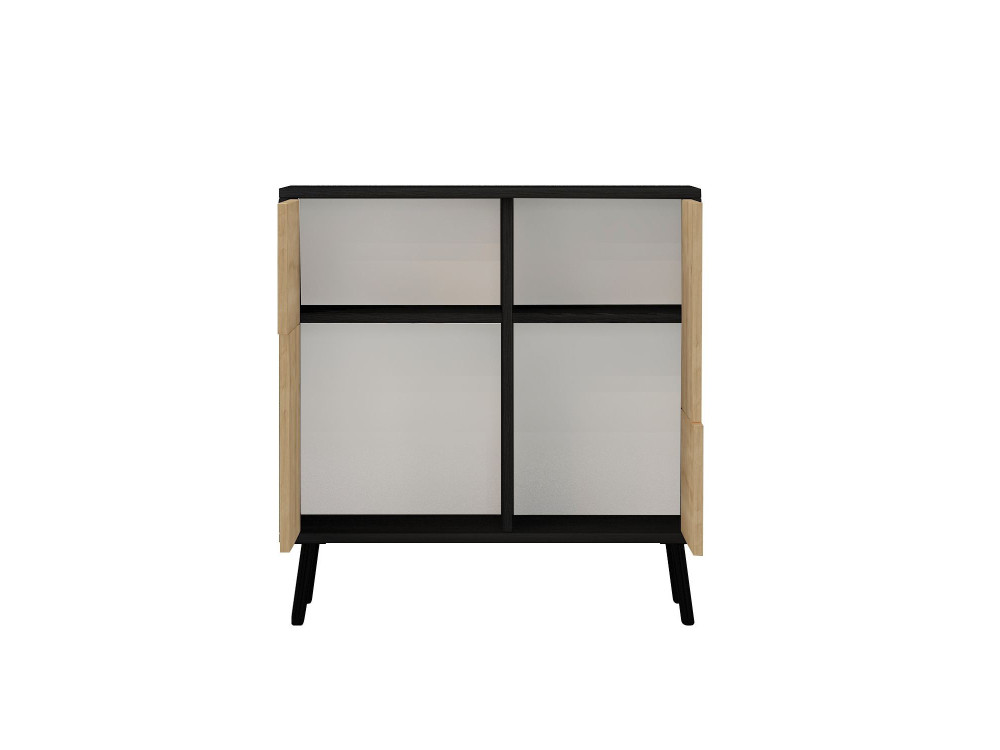 Houten multifunctionele kast "Darien" - 76,5 x 35 x 79,5 cm - Zwart hout