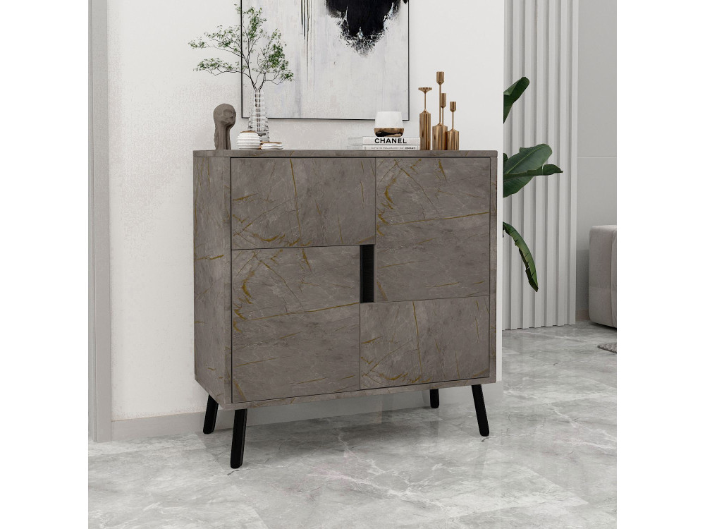 Houten multifunctionele kast "Darien" - 76,5 x 35 x 79,5 cm - Marmer