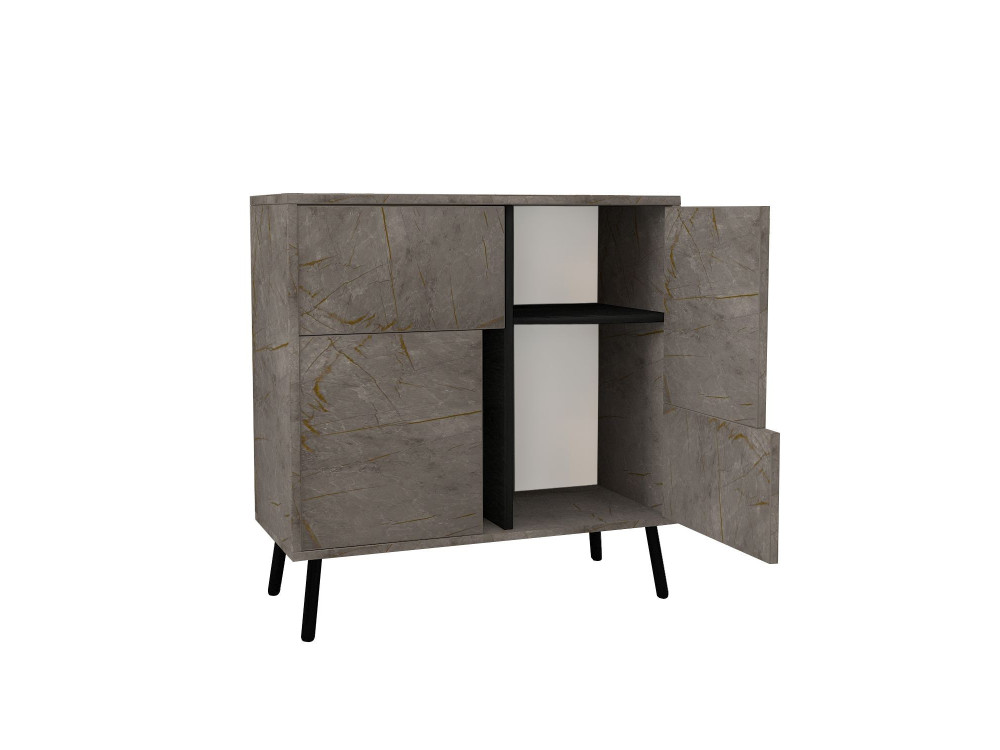Houten multifunctionele kast "Darien" - 76,5 x 35 x 79,5 cm - Marmer