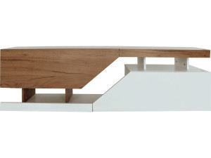 TV-meubel "Ceelias" - 160 x 35 x 46 cm - Wit/Donkerbruin