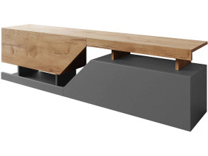 TV-meubel "Ceelias" - 160 x 46 x 35 cm - Grijs/Bruin
