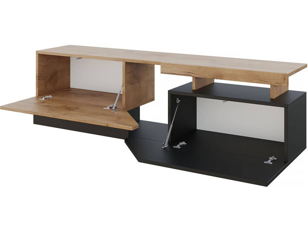 TV-meubel "Ceelias" - 160 x 46 x 35 cm - Grijs/Bruin