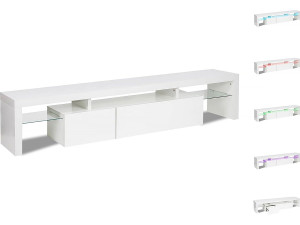 TV meubel met led gelakt "Tina" - 187,5 x 34 x 38 cm - Wit
