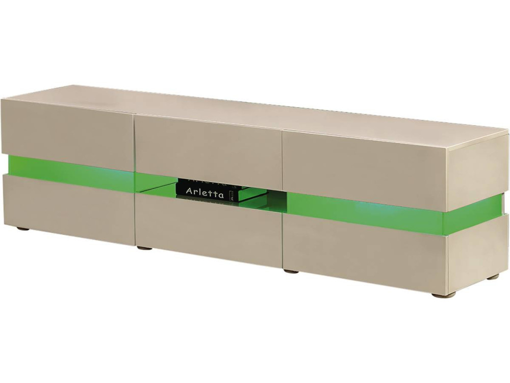 TV meubel LED "Vida' - 177 x 39 x 45 cm - Wit gelakt