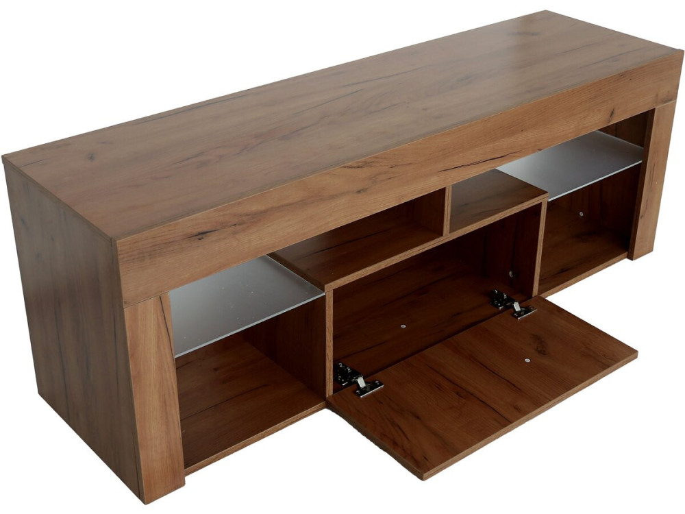 TV meubel design hout "Hugo" - 140 x 40 x 50 cm - Bruin - kastanjebruin