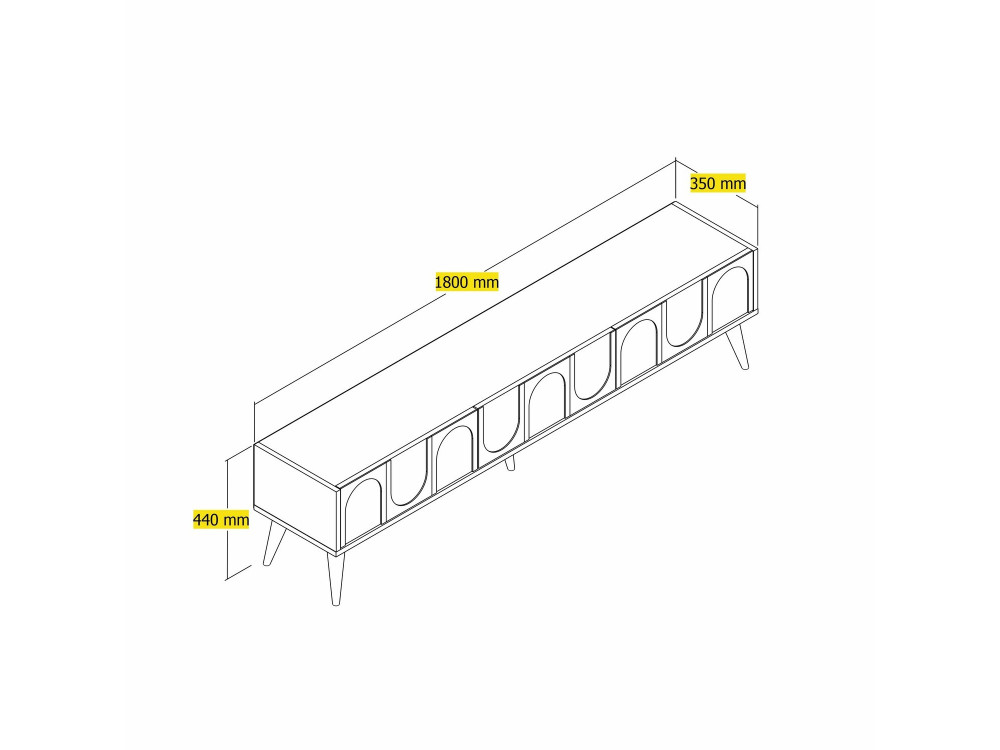 Houten TV-meubel "Lyon" - 180 x 35 x 44 cm - CrèmeNoix