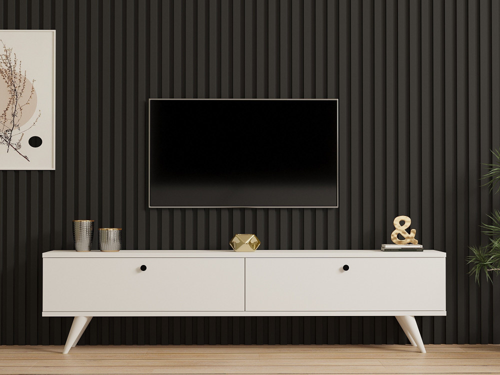 Houten TV-meubel "Paris" - 160 x 25 x 40 cm - Wit