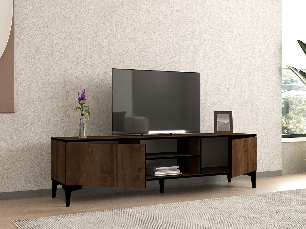 Houten TV-meubel "Erem" - 180 x 40 x 45 cm - NotelaarZwart