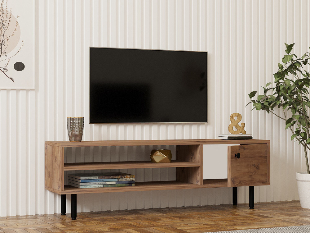 Houten TV-meubel "Avila" - 120 x 30 x 38 cm - Atlantisch grenen