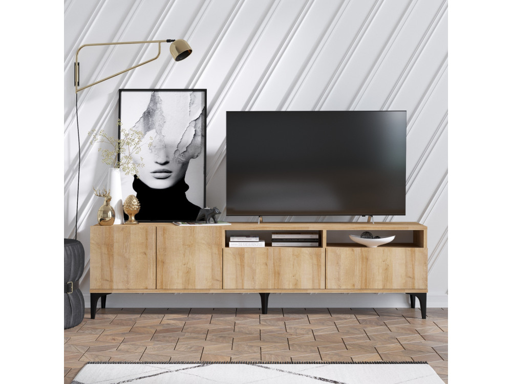 Houten TV-meubel "Ross" - 180 x 35 x 52 cm - Eik