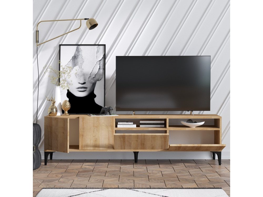 Houten TV-meubel "Ross" - 180 x 35 x 52 cm - Eik