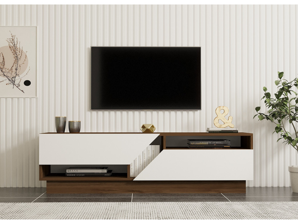 Houten TV-meubel "Koza" - 160 x 40 x 45 cm - NotelaarWit