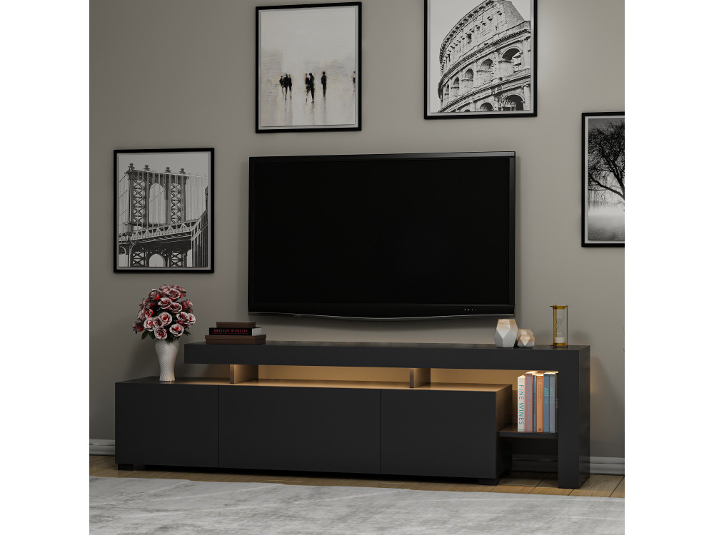 Houten TV-meubel "Beliz" - 192 x 37 x 53 cm - Antraciet
