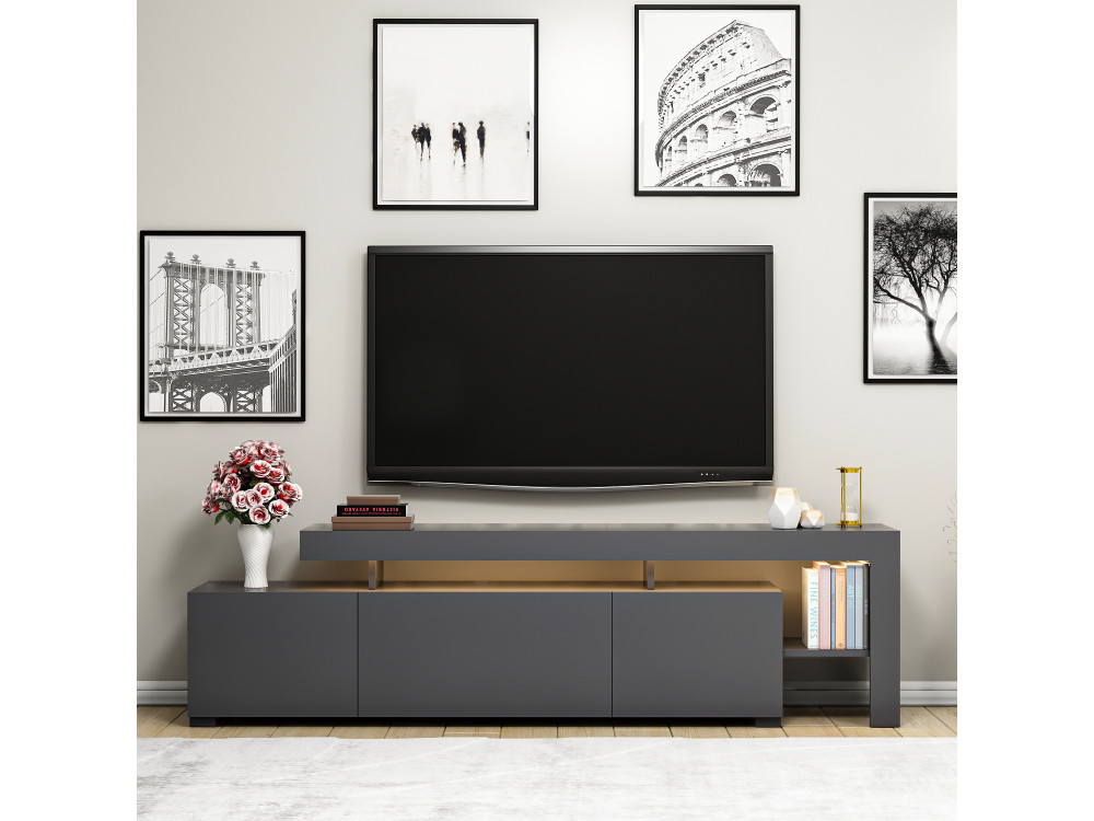 Houten TV-meubel "Beliz" - 192 x 37 x 53 cm - Antraciet